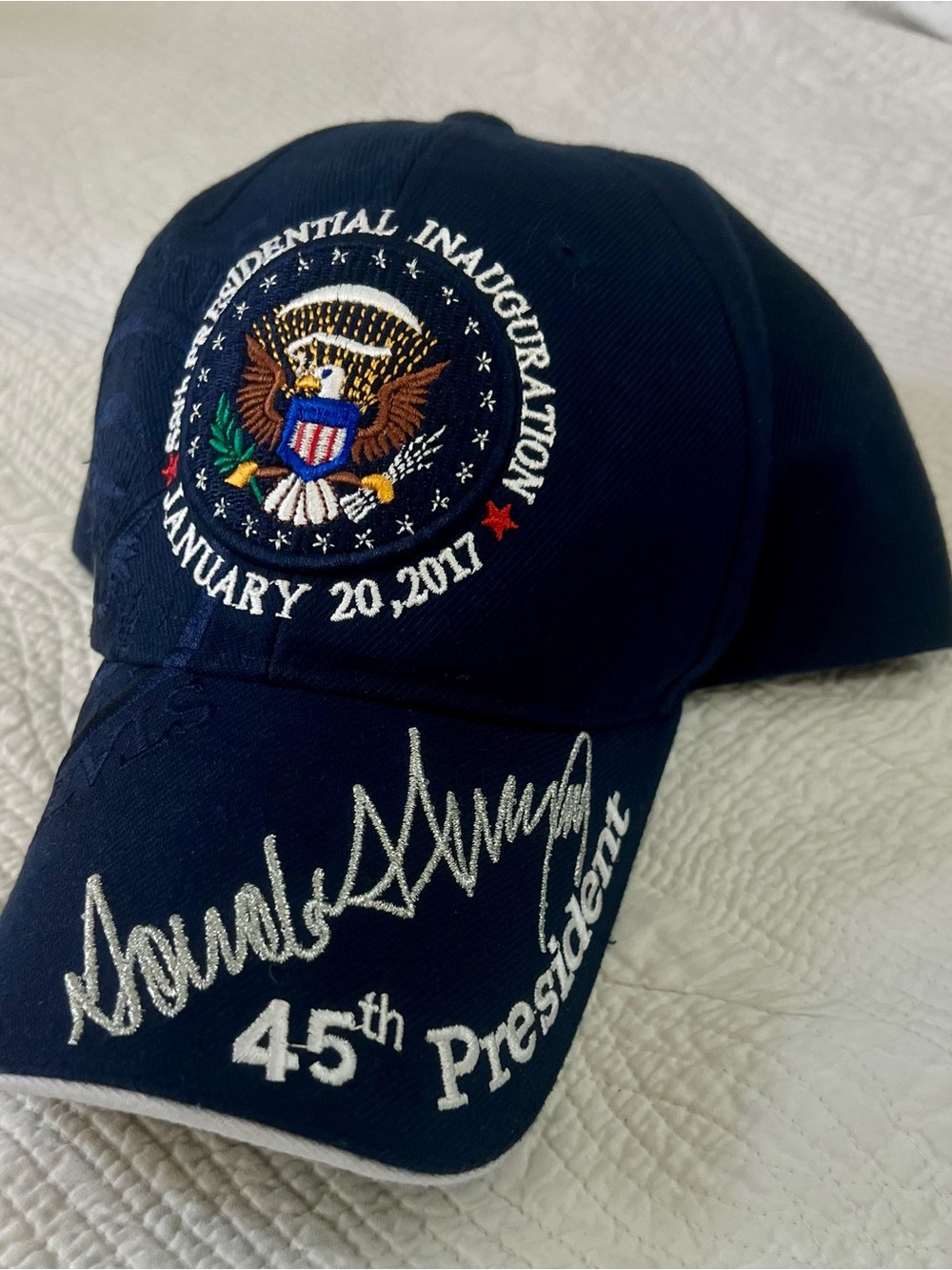 Navy Embroidered presidential inauguration Ball Cap 45th President Donald Trump